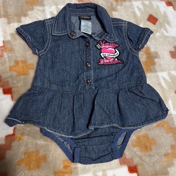 Harley-Davidson Other - Harley-Davidson Infant Blue Denim Romper